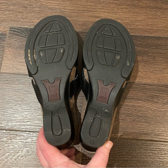 Ariat Ember Black Leather Cowgirl Sandals Western Open Toe Comfort 7.5B - Picture 7 of 11